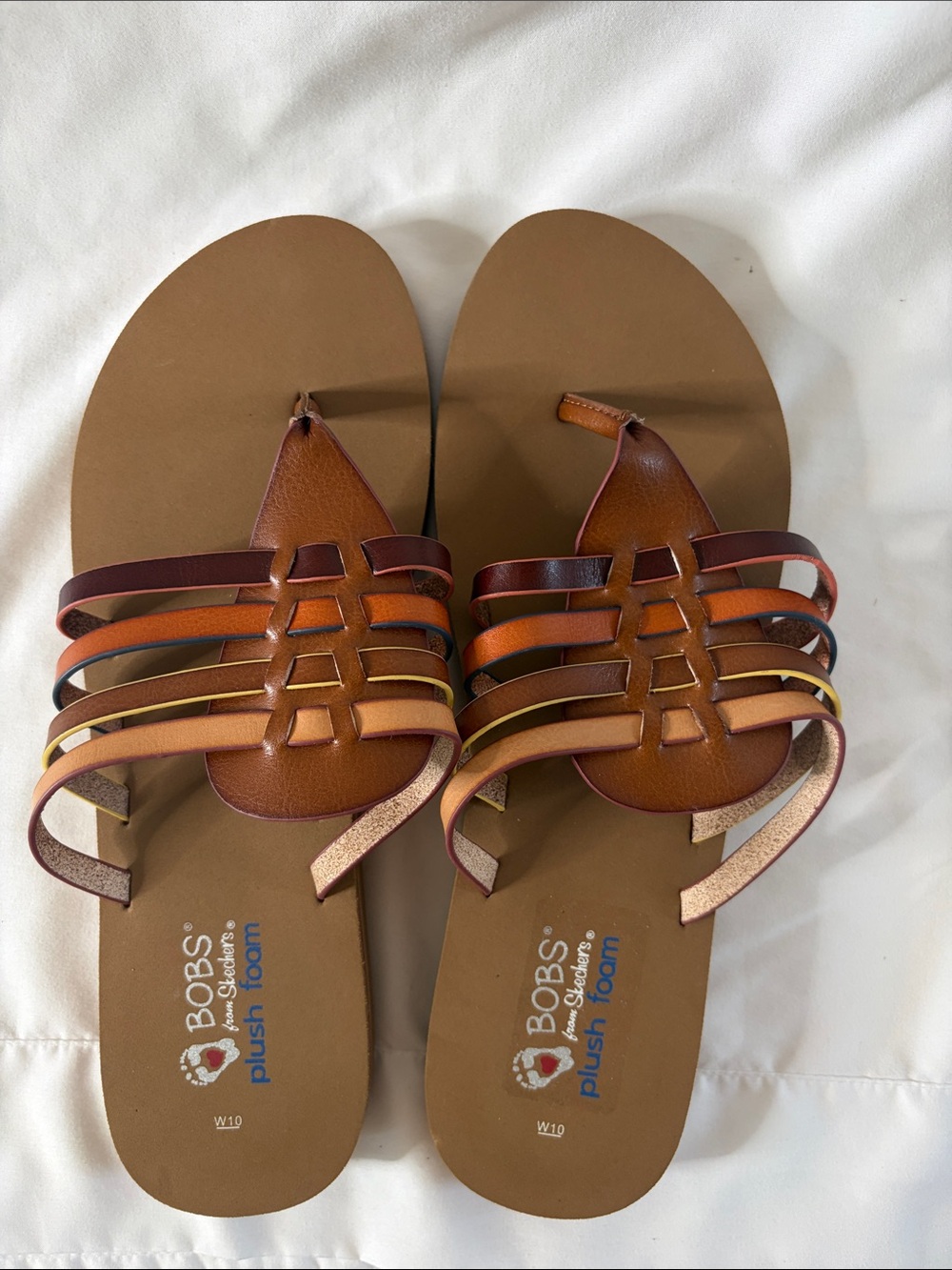 Woman's BOBS SKECHERS Slip On Thong Sandals Tropic Romance - Size 10 Worn 1-2X! - Picture 5 of 6